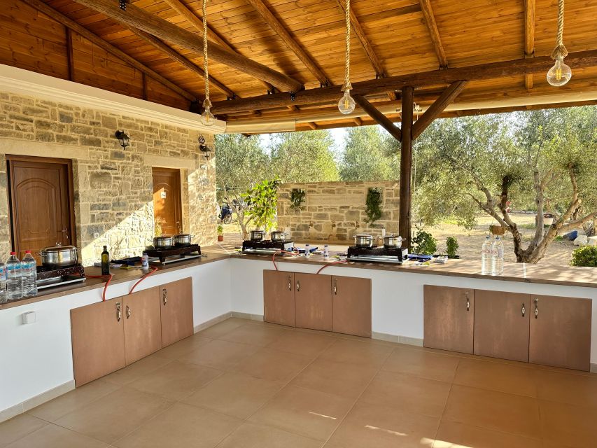 Moires: Cooking Class and Olive Oil Tasting at a Family Farm - Sitting down to eat what you made