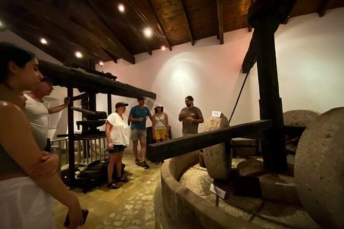 North Corfu Olive Tour With Olive oil Tasting & Meze - Inside an early-19th-century olive mill