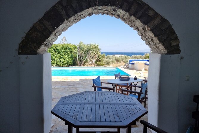 Private Wine & Olives Tasting Experience: Beach View Villa Paros - Time by the 12-meter pool