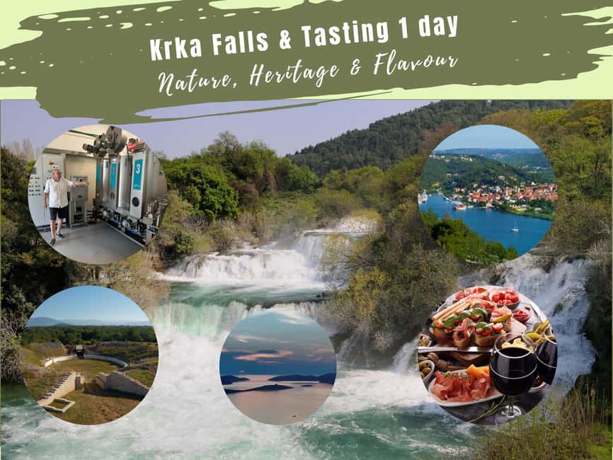 Šibenik or Zadar: Krka falls, olive mill, oil & wine tasting - By boat to Skradinski Buk