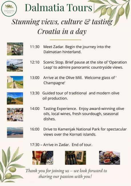 Zadar Olive Oil & Wine with Dalmatian Views & History - Leaving Zadar for the Dalmatian hinterland